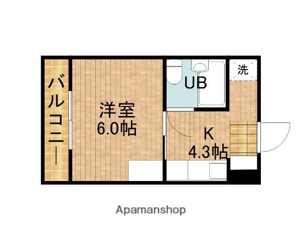 シングル18(1K/2階)の間取り写真