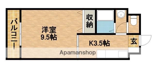 SエステートⅡ(1K/3階)の間取り写真