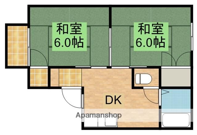 ラムール斉田(2DK/2階)の間取り写真