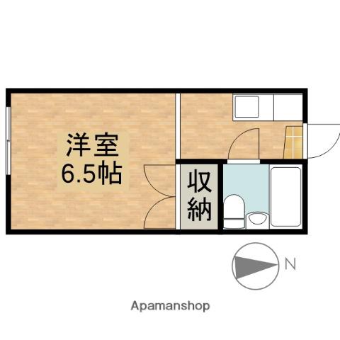 河合コーポB(1K/1階)の間取り写真