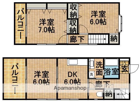 スマイルタウン(3DK)の間取り写真