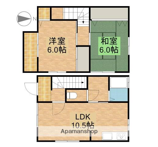 メゾネット木戸(2LDK)の間取り写真