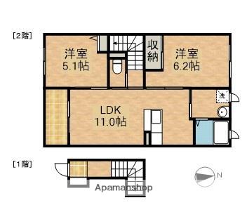ルミエールTOKIWA(2SDK/2階)の間取り写真