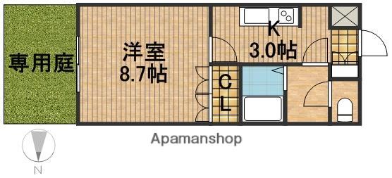 ONE PIECE(1K/1階)の間取り写真