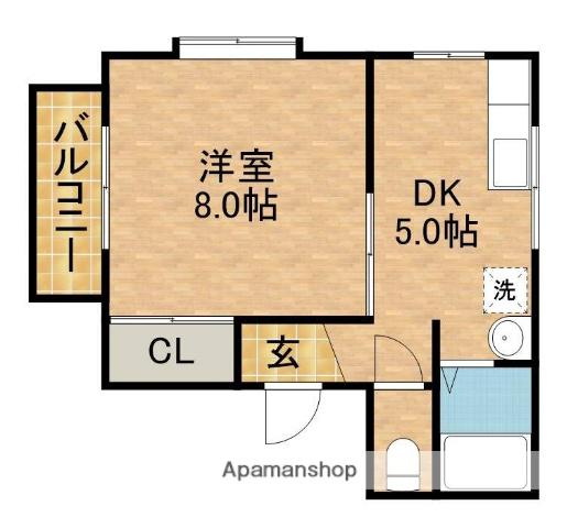 ハーバシティハウス(1DK/1階)の間取り写真