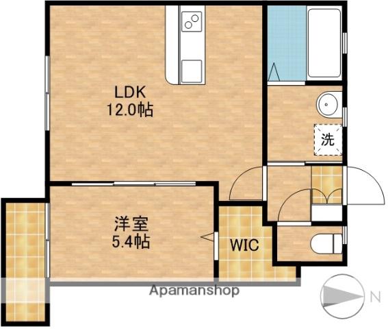 カリエンなめだ(1LDK/4階)の間取り写真