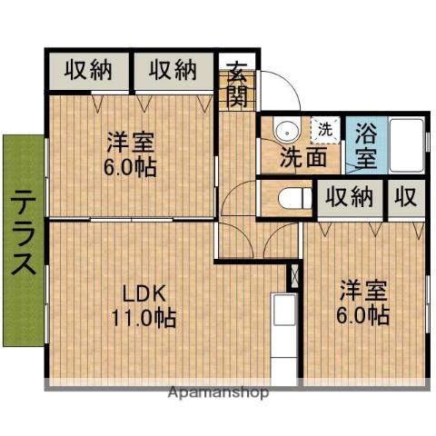 サニーコート清水(2LDK/1階)の間取り写真