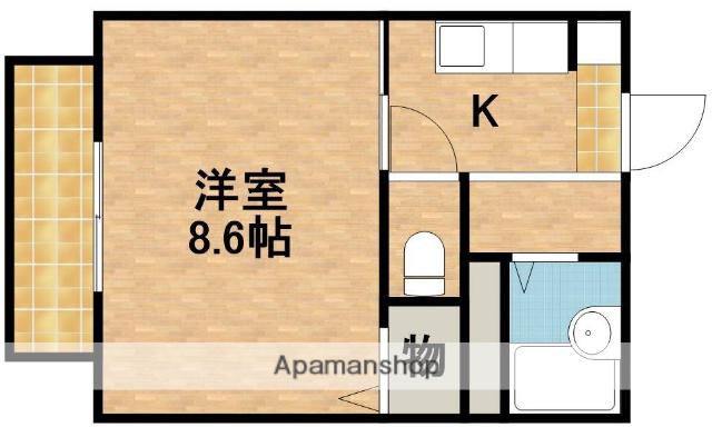ビヤマナK2(1K/2階)の間取り写真