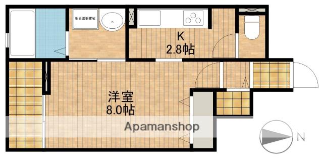 ヒルズ桜坂(1K/3階)の間取り写真