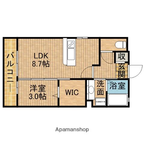 アリエル(1LDK/1階)の間取り写真