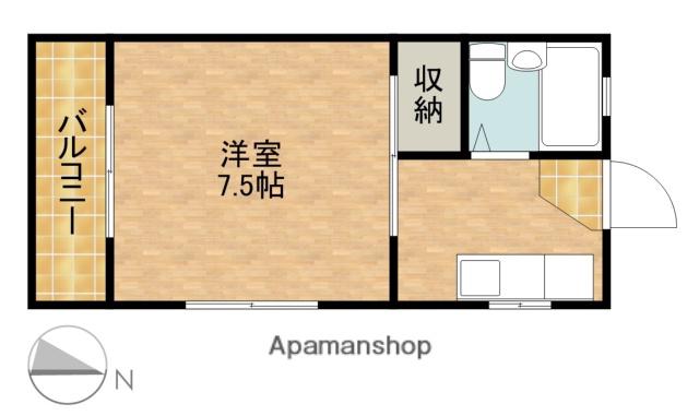 コーポ岡田(1K/3階)の間取り写真