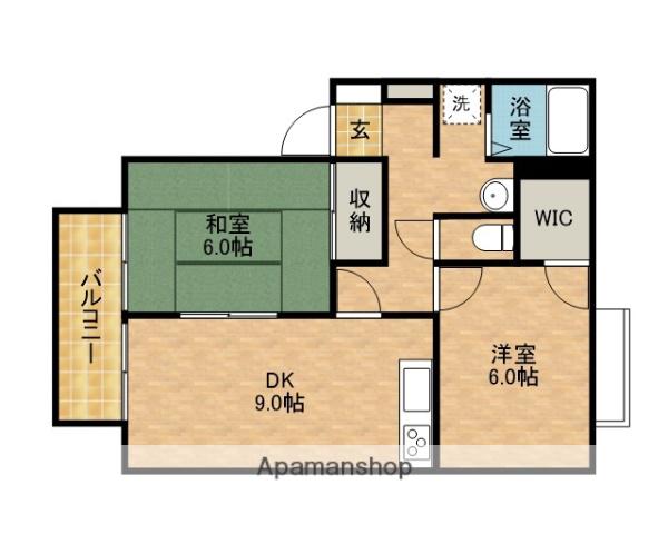 サニーわかば B(2DK/1階)の間取り写真