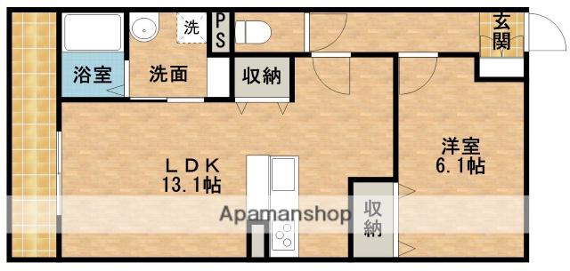 GRANDIR原島(1LDK/4階)の間取り写真