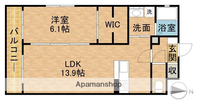 GRANDIR曳馬(1LDK/4階)の間取り写真