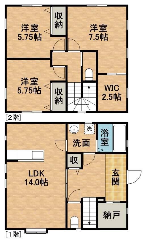 東海道本線 浜松駅 バス乗車時間：13分 西郵便局バス停で下車 徒歩2分 2階建 築7年(3LDK)の間取り写真
