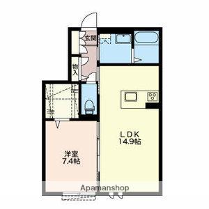 オーベルテューレ(1LDK/1階)の間取り写真