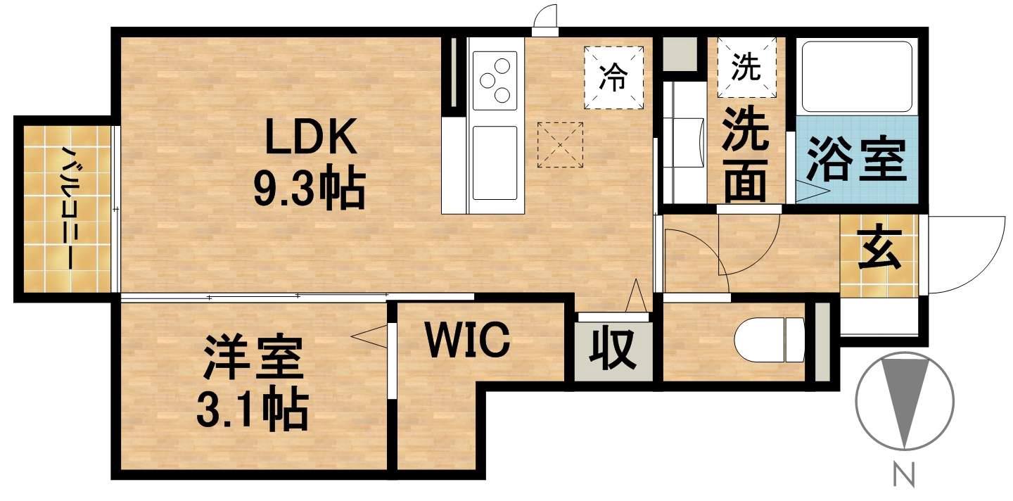 エクセル21Ⅴ(1LDK/1階)の間取り写真