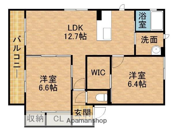 コンフォート(2LDK/1階)の間取り写真