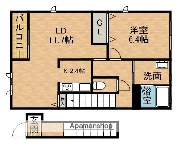 ブランシェ高丘北(1LDK/2階)の間取り写真