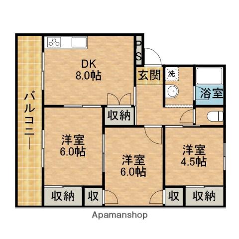 メゾン福井(3DK/1階)の間取り写真