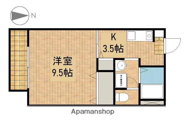 RIN D(1K/2階)の間取り写真