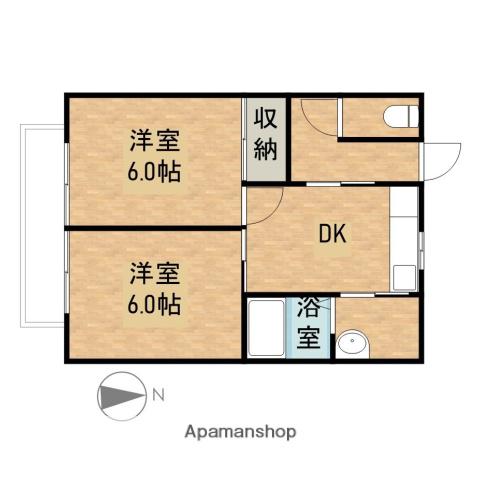 ハイツ大平A(2DK/1階)の間取り写真