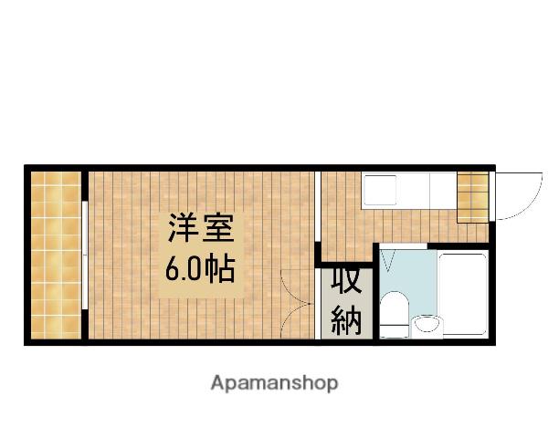 スクエア国安E棟(1K/2階)の間取り写真