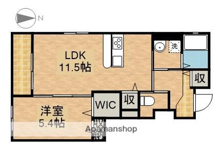 ベルマリエA(1LDK/1階)の間取り写真