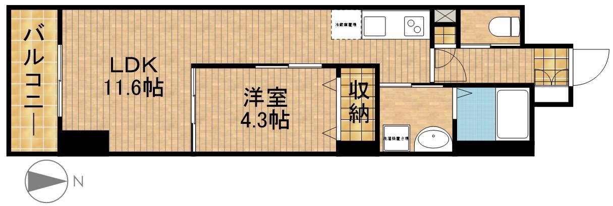 クラウドクレスト栄町(1LDK/5階)の間取り写真