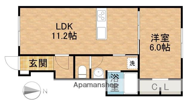 セントレアデザイナーズ岩水寺駅前(1LDK/1階)の間取り写真