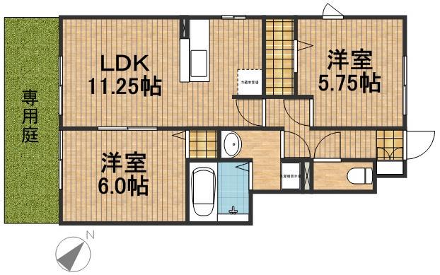 セプテンベール(2LDK/1階)の間取り写真