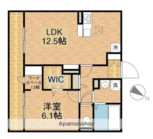東海道本線 浜松駅 バス乗車時間：45分 三方原バス停で下車 徒歩6分 3階建 築3年(1LDK/1階)の間取り写真