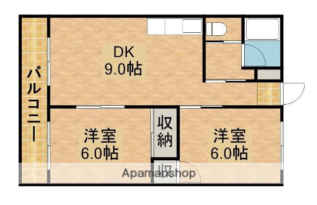 タウニーN(2DK/1階)の間取り写真