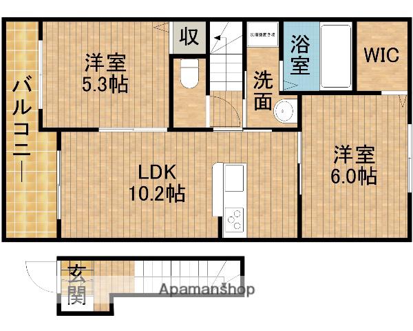 アヴェニールⅡ(2LDK/2階)の間取り写真