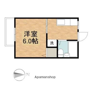 サンシティ嶺田B(1K/2階)の間取り写真