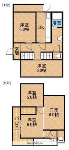 東海道本線 浜松駅 バス乗車時間：12分 さいが崖バス停で下車 徒歩5分 3階建 築42年(5DK)の間取り写真