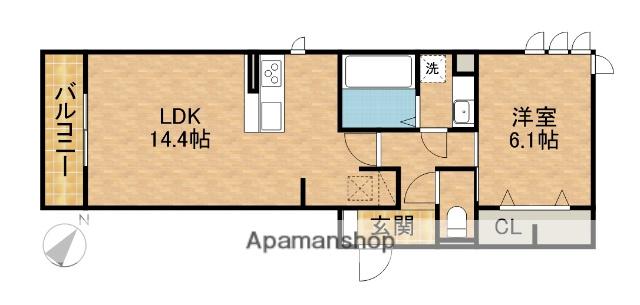 ソレイユ(1LDK/1階)の間取り写真