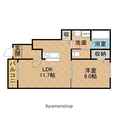 AFC RESIDENCE見付B(1LDK/1階)の間取り写真
