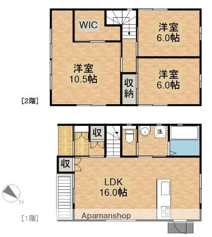 東海道本線 浜松駅 バス乗車時間：20分 北高西バス停で下車 徒歩6分 2階建 築17年(3LDK)の間取り写真