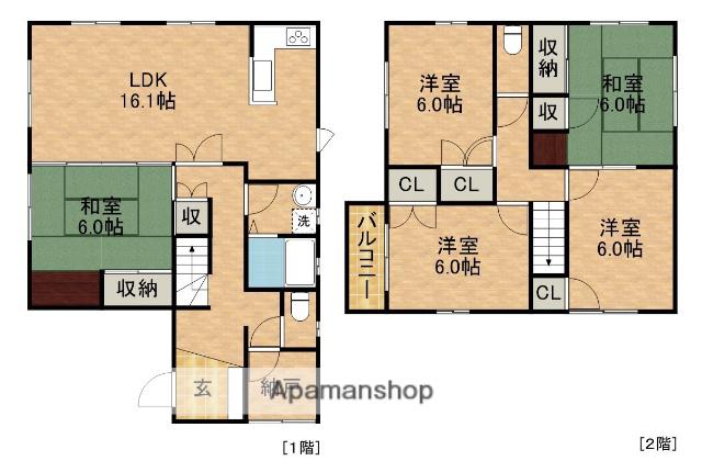 東海道・山陽新幹線 掛川駅 バス乗車時間：7分 掛川警察署バス停で下車 徒歩7分 2階建 築42年(5LDK)の間取り写真