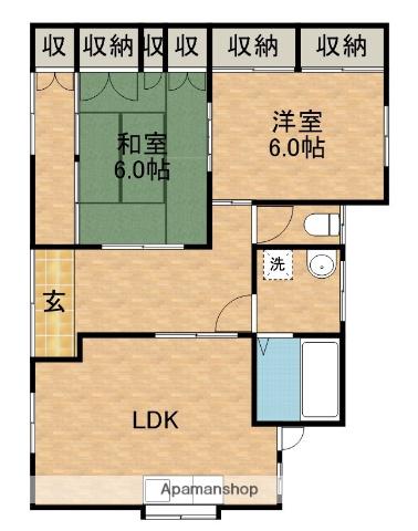 天竜浜名湖鉄道 桜木駅(静岡) 徒歩5分 1階建 築28年(2LDK)の間取り写真