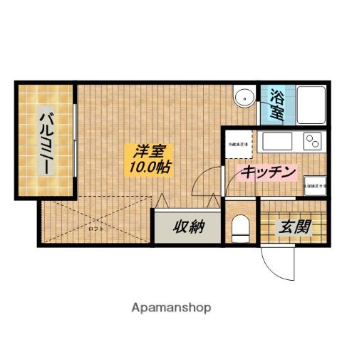 ドミールKⅡ(ワンルーム/2階)の間取り写真