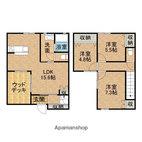 東海道本線 浜松駅 バス乗車時間：20分 大正坂下バス停で下車 徒歩8分 2階建 築1年(3LDK)の間取り写真