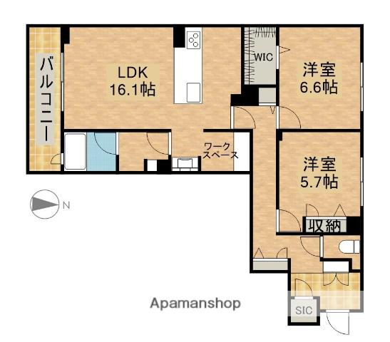 グランメゾン南浅田(2LDK/2階)の間取り写真