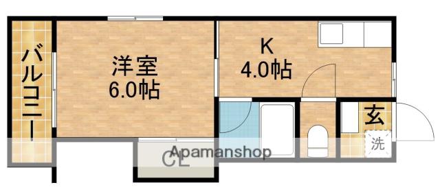 シュロス A(1K/2階)の間取り写真