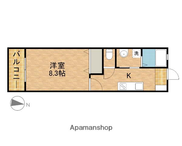 BLUE ROSE.K(1K/1階)の間取り写真