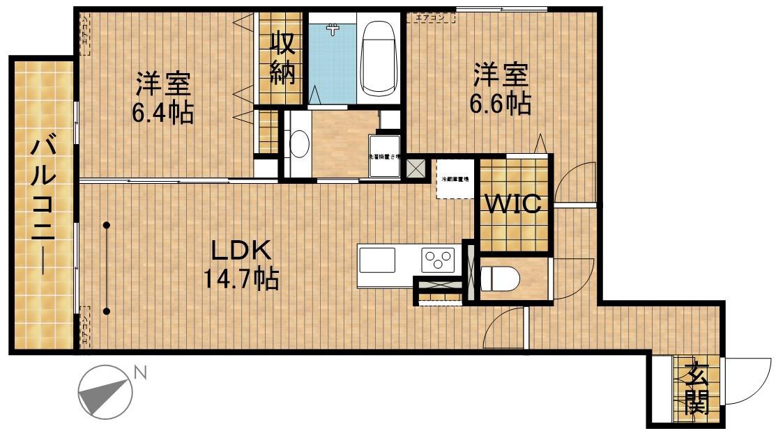 プランドール(2LDK/3階)の間取り写真