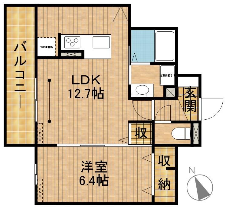 プランドール(1LDK/1階)の間取り写真