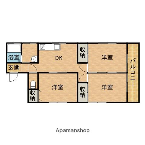 コーポ・フジサンフレッチェ(2LDK/3階)の間取り写真