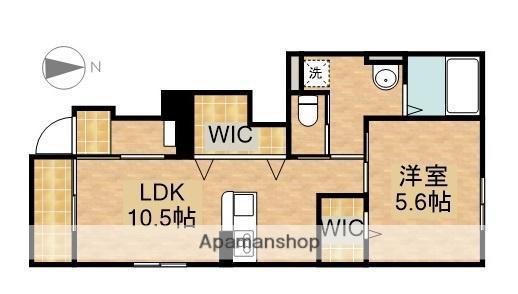 ルナ白羽(1LDK/1階)の間取り写真